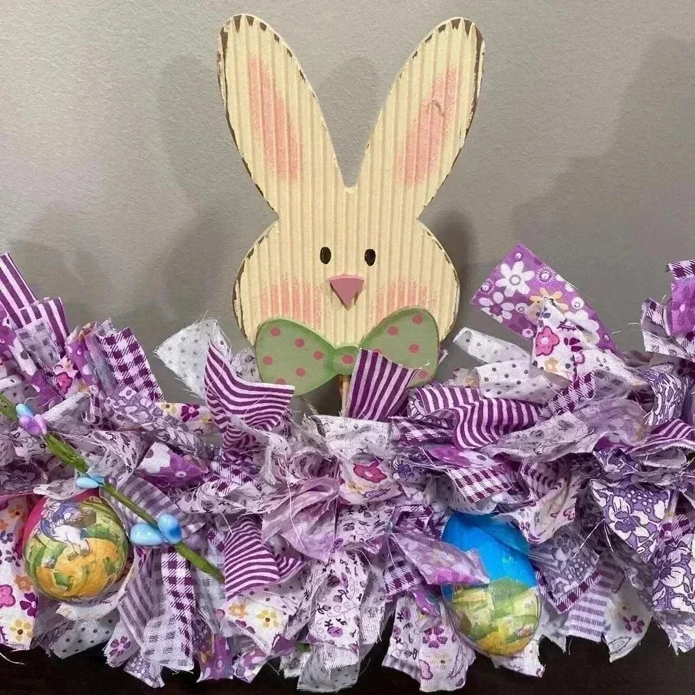 Easter Rag Wreath - 18”
